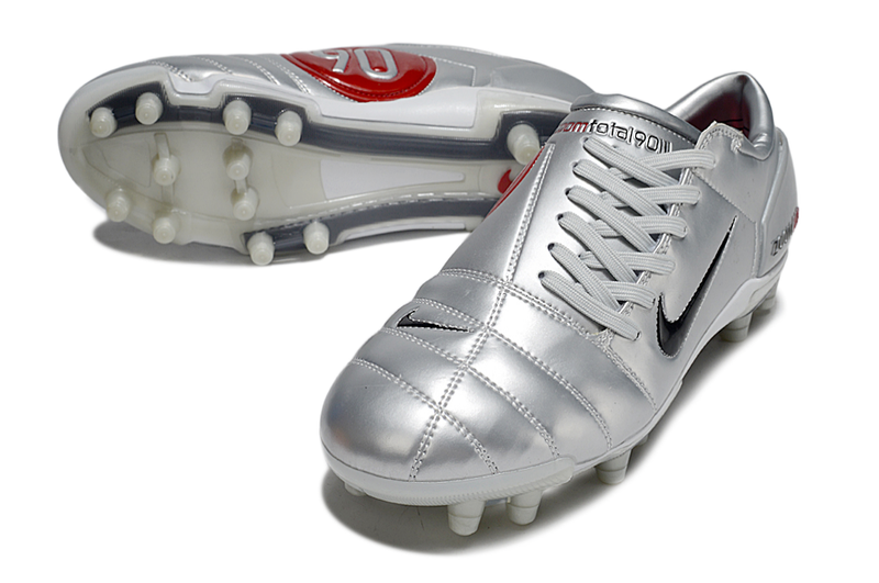 Nike Total 90 III T90 FG - FIRM GROUND Cleats - SILVER/RED