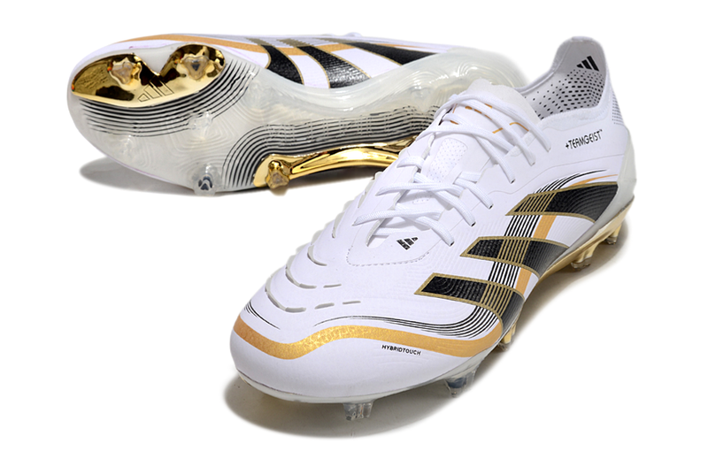 Adidas Predator Elite 25 FG Firm Ground Soccer Cleats - White/Black/Gold