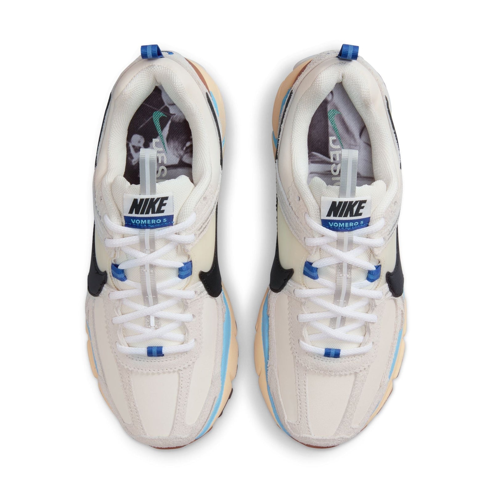 Women's Nike Zoom Vomero 5 PremiumPale Ivory/Black-Light Bone-Pale Vanilla-Aquarius Blue HF4524-111